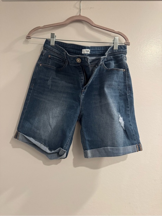 Kensie Pants - Kensie Mid Blue Rolled Hem Bermuda Denim Shorts Size 10/30 Casual Stretch
